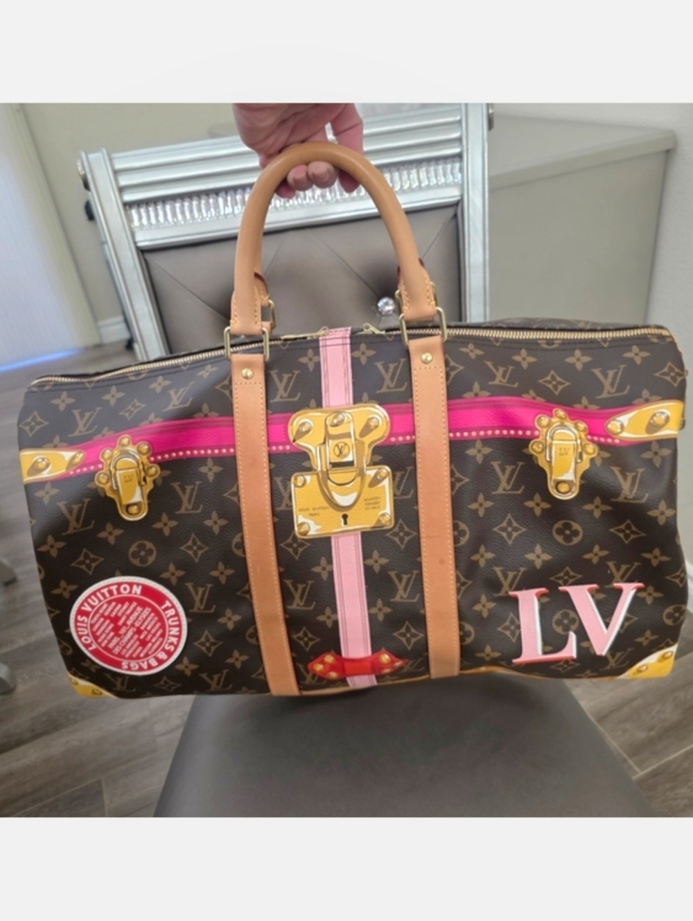 RARE Louis Vuitton Keepall Bandouliere 50 Monogram Summer Trunks Limited Edition